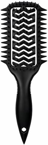Curl Defining Brush for Curly Hair, Vented Detangling Hair Brush for Wet and Dry Styling, Curved Brush for Shaping and Smoothing Curl Clumps, Lightweight Hair Brush (9118 Black) by Yingbtr