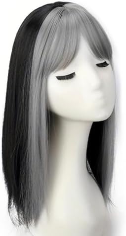 VAVANGA Hair Topper Clip-in Bangs Grey to Black Color 14" - Image 3