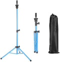 Mannequin Head Stand, Adjustable Wig Head Stand, Reinforced Metal Mannequin Head Stand Wig Stand Tripod for Cosmetology Hairdressing Training (blue, 48inch) by Unknown