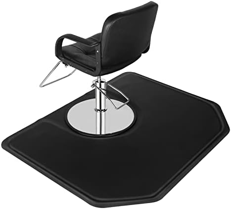 OmySalon 4'x5' - 1/2'' Thick Salon Anti Fatigue Mat for Hairstylist Standing, Barber Floor Matt with Circle Cut Out for Styling Chair, Hair Cutting Hairdressing Equipment by OmySalon