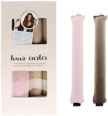 Overnight Hair Curlers Heatless Curls,SXWFYZ No Heat & Damage Velvet Curling Rods Hair Rollers for Long Short Hair Care Styling Tools(Khaki Pink 4PCS) by Unknown