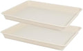 VUWEZ Rectangle Plant Tray, Plant Drip Tray, Plant Pot Saucers, Plant Germination Trays, Plant Saucers, 14.5'' x 11'' x 1.5'' (2 pack), Beige by VUWEZ
