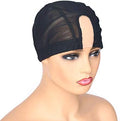 BTWTRY Stretch 1.3x3inch U Part Wig Cap with MONO Lace Dome Wig Caps for Making Wigs Elastic Band around Weft Wig Cap 1pc Black Color Mesh Dome Weaving Wig Cap (1 Pc, 0014) by BTWTRYWig