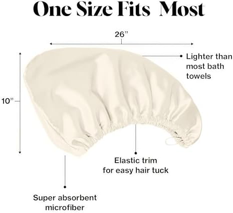 Satin Microfiber Hair Towel Wrap for Quick Drying & Anti-Frizz - Super Absorbent, Hair Turbans for Wet Hair, Ideal for Long, Short, Curly Hair (Ivory) - Image 3