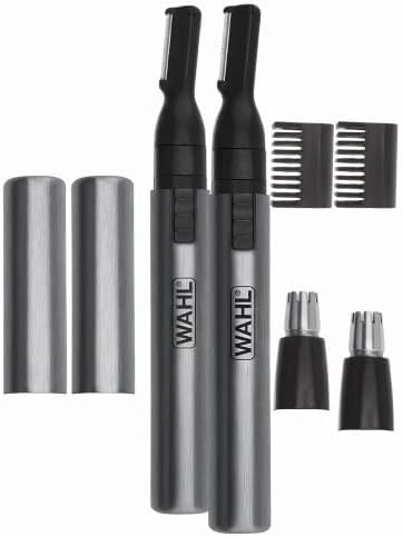 WAHL Micro Groomsman Personal Trimmer, Battery Powered | Rinseable Heads | Interchangeable Heads | For Facial Detailing | Model 05640-600 by Wahl