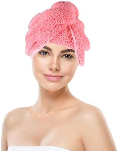 ibasenice Plush Salon Dry Hair Hat Wrap with Button for Wet Hair - Image 5