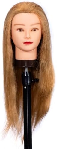 100% Mannequin Head Human Hair Cosmetology Doll Head for Hair Styling by Unknown