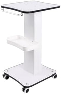 Kalolary Beauty Salon Trolley Cart, Aluminum Spa Rolling Cart with Wheels Beauty Instrument Tray Rolling Cart with Tray Salon Rolling Trolley Cart, Back Metal Border by Kalolary