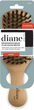 Diane Hard Reinforced Boar Curved Club Wave Hair Brush for Styling and Wave Maintenance, Perfect for Short Cuts, Fades, and Thick, Tight Curls by Diane
