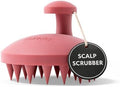 SXNSE Revive Silicone Scalp Massager - Manual Scalp Scrubber & Exfoliator Brush for Dandruff, Buildup & Itch - Scalp Shampoo Brush for Wet & Dry Hair with Soft Bristles and Easy-Grip Handle, Cherry by Sxnse
