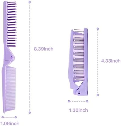 RHOS Brand Hair Comb, Double Head Folding Travel Hair Brush - Mini Pocket Size Comb for Women and Girls, Detangling Hair Comb for Purse, Bags, All Hair Types (Purple) - Image 7