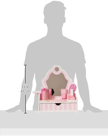 Melissa & Doug Wooden Beauty Salon Play Set, 18-Piece Vanity with Pretend Play Toys, Makeup, Mirror, Accessories & More, Preschool Toys for Girls & Boys Ages 3+ - FSC Certified - Image 3