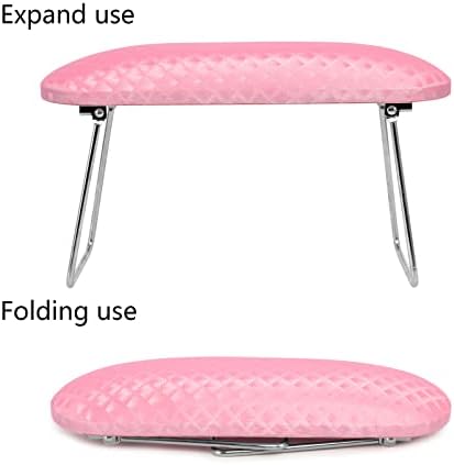 Krofaue Arm Rest for Nails Tech, Professional Microfiber Leather Nail Hand Rest Stand Arm Rest for Acrylic Nails Cushion Hand Holder with Non-slip - Nail Technician Use Must Have (Pink) - Image 4