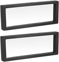MECCANIXITY Floating Frame Display Holder Stand 3D Jewelry Display Box 11.81 x 3.54 x 0.79 inch Black for Ring Necklace Bracelet Earring Pack of 2 by MECCANIXITY