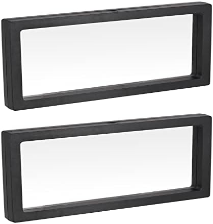 MECCANIXITY Floating Frame Display Holder Stand 3D Jewelry Display Box 11.81 x 3.54 x 0.79 inch Black for Ring Necklace Bracelet Earring Pack of 2 by MECCANIXITY