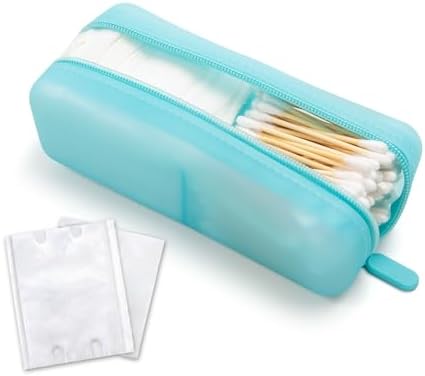 Cotton Pad Swab Travel Case, 2-in-1 Waterproof Organizer, VISFRESH (Blue) by VisFresh