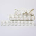 Luxury Organic Japanese Cotton Waffle Bath Towel | Thick, Absorbent, Quick Dry Bathroom Towels for Shower, Sauna, Onsen| Hotel & Spa Quality, Gift-Ready (Shell White, Complete Set (4-Piece)) by KOSMU