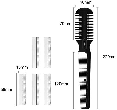 Hair Cutting Comb - Double Edge Razor for Thin and Thick Hair Trimming and Styling with 5 PCS Spare Blades - Image 4