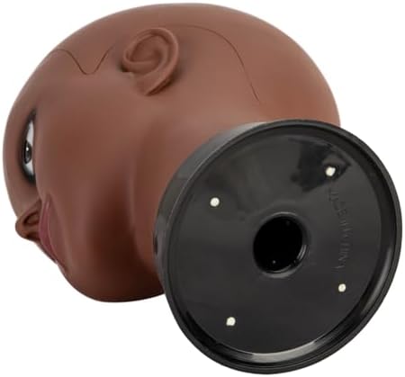 Bald Mannequin Head Brown Female Professional Cosmetology Training Mannequin Bald for Wig Making and Display Afro American Mannequin Head with Free Clamp Stand (brown-02) - Image 4