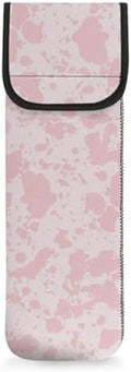 Hair Flat Iron Case Holder Canvas Bag Heat Resistant Curling Iron Straightener Holder Bag for Hair Tools Curling Iron Organizer Bag Pink Cow Pattern by Unknown