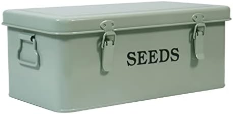 Seed Storage, Metal Seed Box, Seed Storage Organizer Box with Lid & Handle by Xbopetda