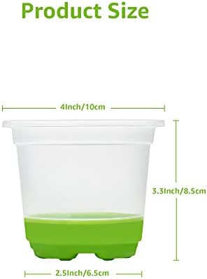 MIXC Clear Nursery Pots with Silicone Base, 4-Inch, 30-Pack - Image 2