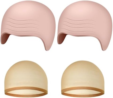 NACHLYNN 2/4/6/ Pcs Halloween Bald Cap for Adult Makeup Latex Bald Caps Nylon Bald Wig Cap Costume for Halloween Party Men by Createyourownlifestory