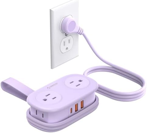 ORICO Purple Travel Power Strip with 4 AC Outlets 3 USB Ports (1 USB-C) by ORICO