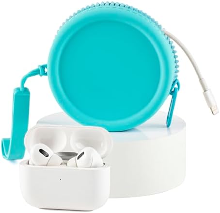 Small Silicone Makeup Bag for Women Round Purse Essentials Portable Cosmetic Accessories Organizer Small Travel Kit Storage Pouch (Blue) - Image 3