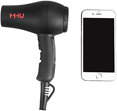 Mini Travel Hair Dryer 1000 Watts for RV & Pouring Art Lightweight Ceramic Ionic Blow Dryer Compact Size Plus Concentrator Black - Image 2