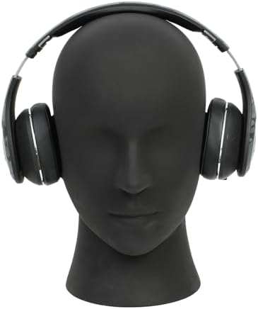 Male Mannequin Head Professional PVC Manikin Head for Display Wigs Hats Headphone Mask Sunglasses Scarf Jewelry Display Stand (Matte Black) - Image 4