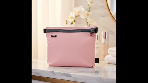 GOX Travel Toiletry Bag Carry On Zipper Pouch Cosmetic Kit Makeup Digital Bag Water Repellent Nylon (Pink) - Image 4