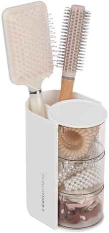 FABROK 3-Layer Rotating Hair Accessories Organizer for Girls, White by FABROK