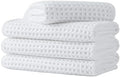 Microfiber Waffle Face Towels, 4 Pieces, Soft, Absorbent, Fast Drying, Lint Free 430 GSM (White) by Unknown