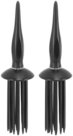 Curling Roller Comb Hairdressing Tool Soft for Curly Hair with 17 Teeth for Professional Salon Use Black Plastic 2 Pieces - Image 6