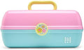 Caboodles On-The-Go Girl Makeup Box, Two-Tone Pink and Light Blue, Hard Plastic Makeup Organizer Box, Built-In Mirror, Secure Latch for Safe Travel, Spacious Storage for Large Items by Caboodles