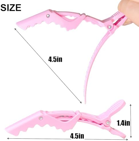 30 Pcs Alligator Hair Clip for Styling Sectioning - Salon Hair Clip for Thick Hair, Plastic Hair Styling Clip with Wide Teeth & Double-Hinged Design (Pink) - Image 3