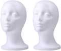 Foraineam 2 Pack Foam Wig Display Stand, Female Mannequin Wig Holder, Cosmetics Model Head White Foam Heads Glasses Mask Hat Hairpieces Stand by Foraineam