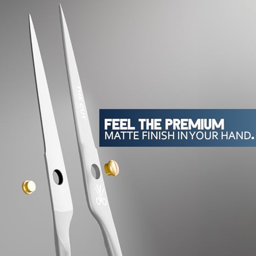 The Cut Factory- 6.5” Professional Hair Scissors - High Carbon 420 Stainless Steel Hair Cutting Scissors, Ultra-Sharp Barber Shears for Salon & Home (WHITE) - Image 4