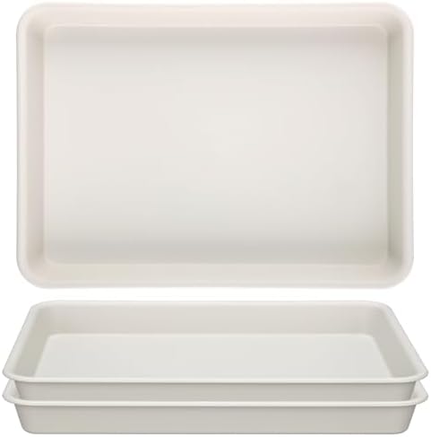 11 Inch Plant Ttray, 3 Packs Durable Plastic Humidity Trays for Indoor Plants, Plant Saucers for Outdoors, Drip Trays for Potted Plants(Beige) by GREANER