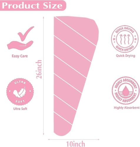 3 Pack Microfiber Hair Towel Wrap for Women, Fast Drying Hair Turban with Button, Anti-Frizz Large Hair Towel for All Hair Styles, Soft & Absorbent Hair Drying Towel - Image 2