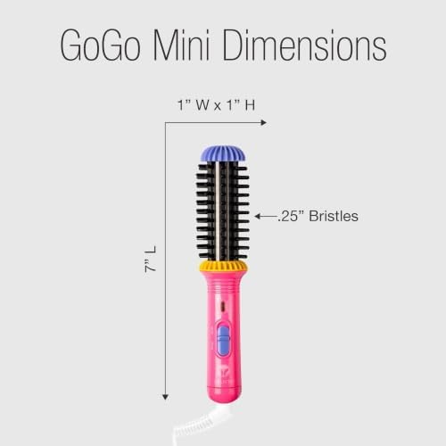 CALISTA GoGo Mini Heated Round Brush, Corded On-the-Go Styling, Peachy Pink - Image 2
