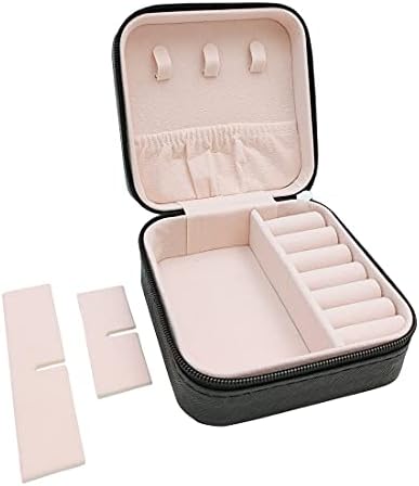 TRODANCE Mini Jewelry Travel Case, Small Portable Jewellry Organizer Box Portable Display Storage Box for Rings Earrings Necklaces, Gifts for Girl, Women, Wedding, Birthday, Mom, Mother's Day (Black) - Image 2