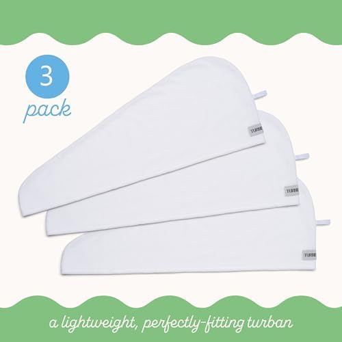 Turbie Twist 100% Cotton Hair Towel, White (3 Pack) - Image 3