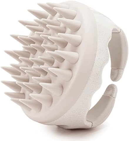 Hair Scalp Massager Shampoo Brush Hair Scrubber Washing Brush Silicone Scalp Exfoliator for Dandruff Removal- Beige by BTYMS