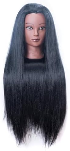 Mannequin Head with Hair 26" doll head for hair styling black - Image 2