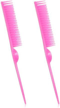 2 Pcs 3 Row Styling Comb for Natural Detangling, Curling Hair Styling Brush Unbraider Teasing Rat Tail Comb Used for Combing, Separating and Shaping Curls (Pink) by Unknown