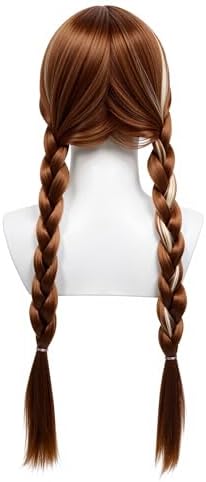 Brown Braided Wig for Girls Princess Cosplay Wigs Set Halloween Cosplay Hair Wigs (Brown/Braided) - Image 6