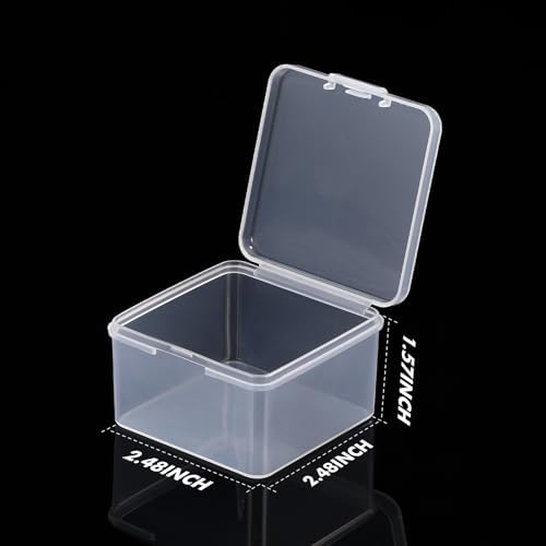 Jetec 18 Pieces Small Clear Plastic Storage Box, 2.5 x 2.5 x 1.6 Inch - Image 2
