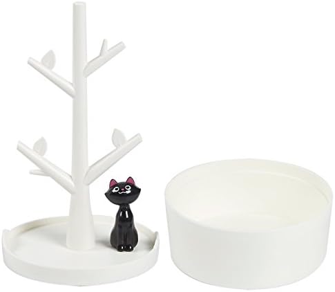 Fantasee Cute Cat Jewelry Tree Organizer for Kids, Earring Bracelet Hair Tie Storage Holder for Little Young Girl, Premium ABS Material (Pink) - Image 5